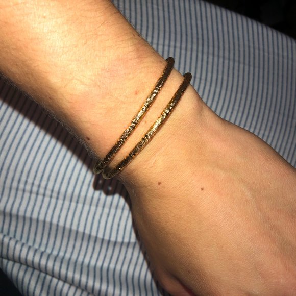 18K GOLD BRACELET/BANGLE/CUFF! PACK OF 2 - Picture 3 of 4